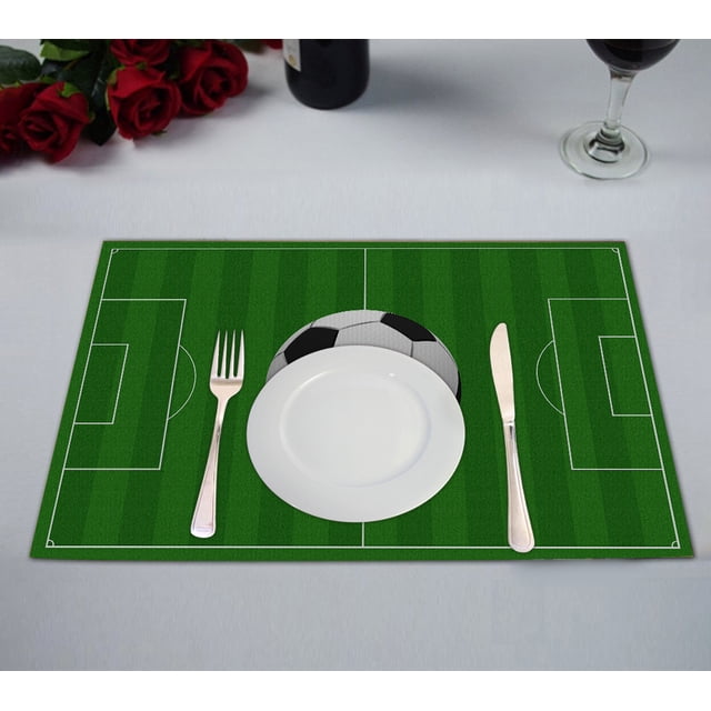 Mantel individual ABPHQTO de campo de fútbol 30x45 cm Juego de 2 manteles