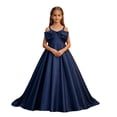 thumbnail image 2 of ITSAME Flower Girls Bow Slip Dresses Spaghetti Straps Pageant Wedding Birthday Party Formal Maxi Gown Blue Size 12-13, 2 of 9