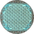 thumbnail image 1 of Ahgly Company Indoor Round Persian Light Blue Traditional Area Rugs, 5' Round, 1 of 4