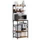 thumbnail image 1 of VERDALAY Estante de cocina Estante para microondas con enchufes Ganchos en forma de S Estante para vajilla Organizador de estantes de madera de 5 niveles Estante con estructura metálica Aparador, 1 of 11