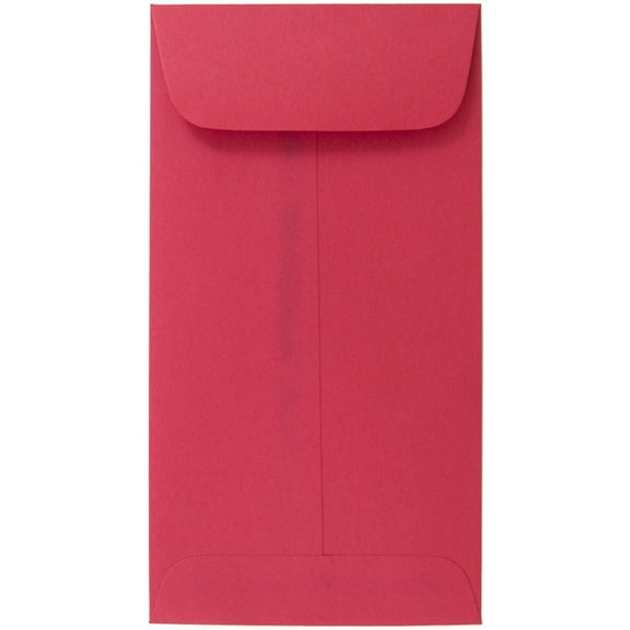 JAM Paper #7 Coin Envelopes, 3 1/2 x 6 1/2, Red, 50 per Pack