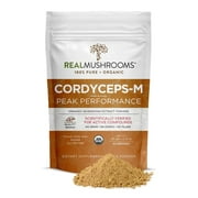 Cordyceps Mushroom Extract Powder by Real Mushrooms - Certified Organic - 60g Bulk Cordyceps Mushroom Powder - Perfomance - Recovery - All-Day Energy - Perfect for Shakes, Smoothies, Coffee and Tea