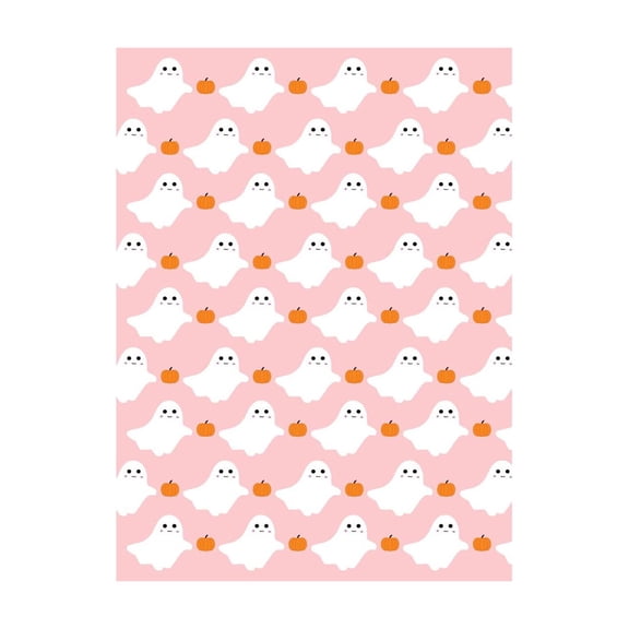Soft Pink Pumpkin Ghost Throw Blanket, Lightweight Cozy Flannel Fleece with Cute Print, Autumn Fall Harvest Decor for Couch Bedroom Sofa, 27x40in