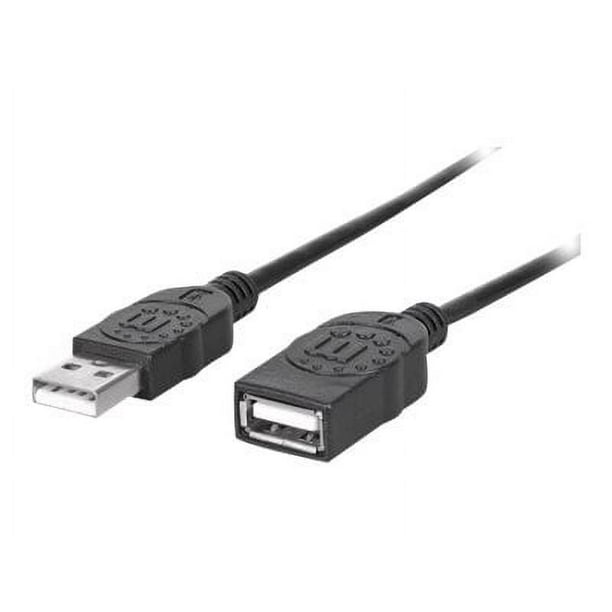 Manhattan Hi-Speed - Câble d'Extension USB - USB (M) à USB (F) - USB 2.0 - 300 V - 0.5 A - 1.6 ft - Moulé - Noir