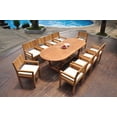 thumbnail image 4 of Grade-A Teak Dining Set: 10 Seater 11 Pc: 94" Mas Oval Trestle Leg Table And 10 Veranda Arm Chairs Outdoor Patio WholesaleTeak #WMVR75, 4 of 4