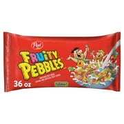 Post Fruity PEBBLES Cereal, Fruity Kids Cereal, Gluten Free, 36 oz Cereal Bag