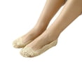 thumbnail image 1 of 1 Paire Femmes Filles Été Dentelle Antidérapant Blanc Femmes Invisible Chaussette Courte Invisible Chaussettes Basses, 1 of 1