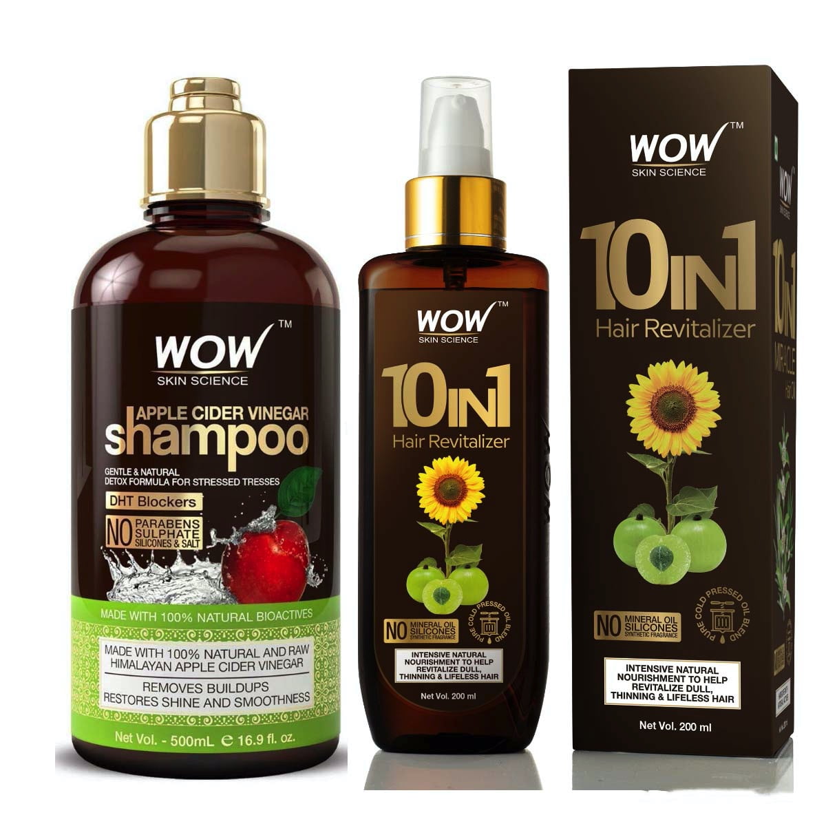WOW Apple Cider Vinegar Shampoo (500ml) with Hair