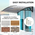 thumbnail image 3 of 32"x48" Window Awning Canopy with Separate Drainage Sink Black Bracket & Brown Board, 3 of 11