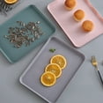 thumbnail image 3 of tredstone Convenient And Practical Plastic Rectangular Tea Tray For Kitchen Rectangular Plastic Tray Kitchen Trays Serving Tray large pink 1Set, 3 of 6
