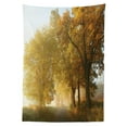 thumbnail image 3 of Ambesonne Fall Tablecloth Rectangular Table Cover, Autumn Morning Scenic, 60"x84", Green Yellow, 3 of 4