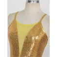 thumbnail image 5 of Lejafay Women Sparkling Sequins Fringed Leotard Tassel Latin Dance Dress Samba Ballroom Costumes Gold XL, 5 of 7