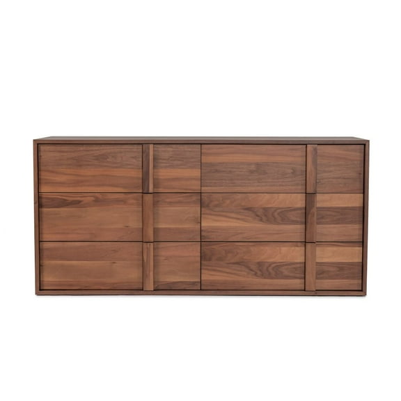 Limari Home Berlin Modern Veneer and Solid Wood Bedroom Dresser in Walnut
