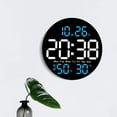 thumbnail image 5 of Usloyux Under $5 Round Digital Wall Clock, Multifunction Remote Control Electronic Clock, Color Screen Temperature Humidity Display, Silent LED Timepiece for Living Room, 5 of 9