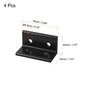 4080 Aluminum Extrusion Profile Corner Bracket, 4 Holes L-Shape Black Bracket, Right Angle Joint Connectors, 4 Packs