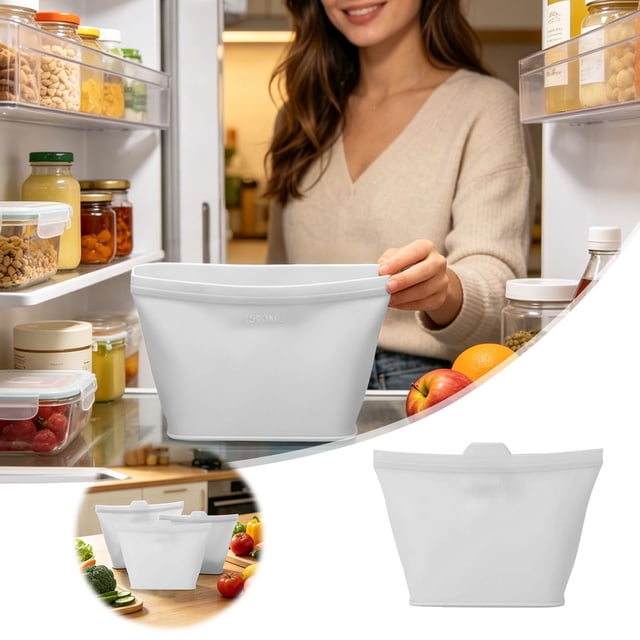 BotaniNest Support Refermable pour Rangement d'Aliments 1500 ml Portable et Réutilisable pour Micro-Ondes, Convient aux Déjeuners, Pique-Niques et au Camping