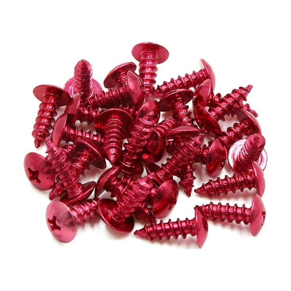 Unique Bargains 30pcs Universal Red Motorcycle Round Cross Head Self Tapping Bolts Screws
