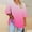 Hot Pink, variant on Uaswgudfs Women's Plus Size Ombre V-Neck 3/4 Sleeve T Shirt – Loose Fit Daily Fashion Top Women's Plus Size Tops Green L