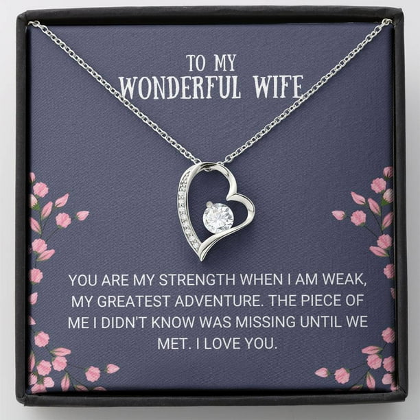 Wife My Strength Forever Love Necklace Anniversary Card