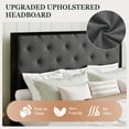 thumbnail image 5 of Amolife Full Size Bed Frame with Upholstered Headboard and Elevated Footboard, 12.5" Under-Bed Storage Space, No Box Spring Needed, Dark Gray, 5 of 9