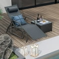 thumbnail image 3 of Gymax Patio Chaise Lounge Glider Recliner Chair Adjustable Sturdy Metal Frame Outdoor Grey, 3 of 9