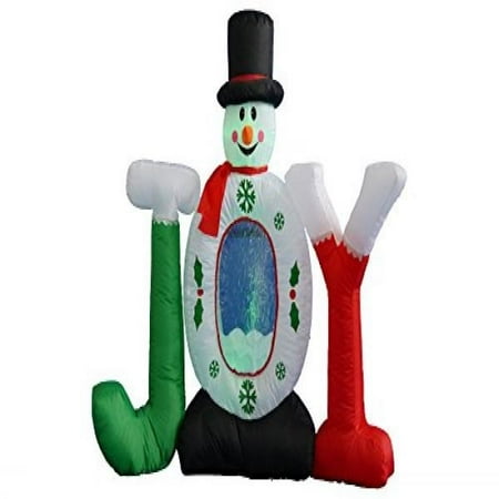 BZB Goods 4 Foot Tall Inflatable Joy Snowman Yard Indoor Outdoor Decoration