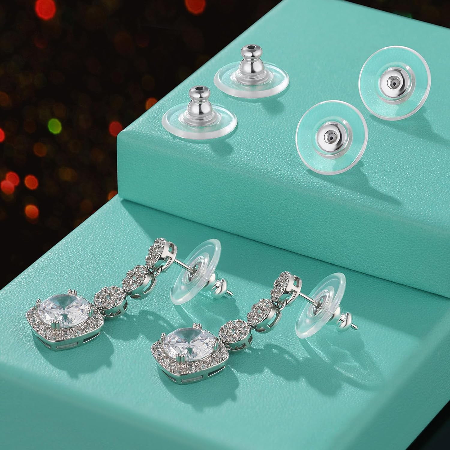 Earring Backs for Heavy Droopy Earrings - 12mm/0.47 Inch Large Secure Locking Backs for Women & Men for Any Occasion, Durable and Stylish Earring Backing Replacement for Studs, Silver 6 PCS