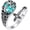 Turquoise, variant on Sunflower Tree of Life Spoon Rings 925 Sterling Silver Vintage Dragonfly Bee Cross Ring Adjustable Thumb Rings Moonstone Turquoise Jewelry Gifts for Men Women