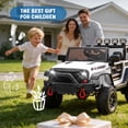 thumbnail image 6 of 24V Kids Ride On Car with Remote Control, 400W Power Motors, 4 Wheels Suspension Toy Car for Kids, Bluetooth, USB, Music, LED Lights, Power Display, Electric Car for Kids Ages 3+, White, 6 of 7