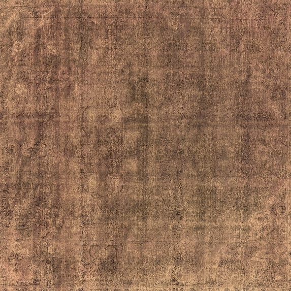 Ahgly Company Indoor Square Oriental Brown Industrial Area Rugs, 7' Square