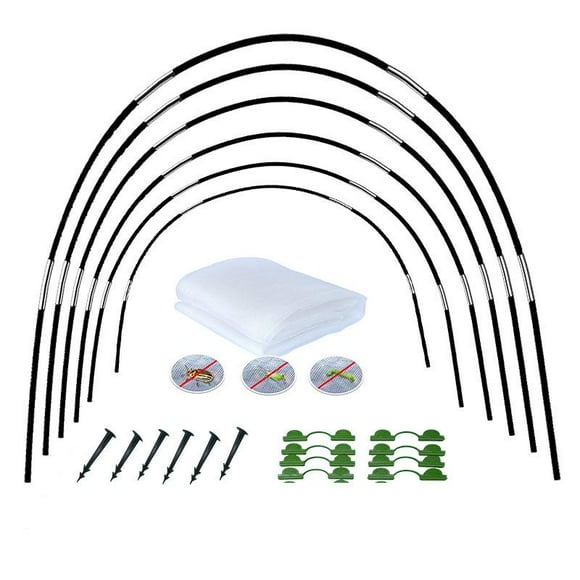 18pcs Net Garden Hoops Kit Garden Greenhouse Circle Circles Grow Tunnel for Greenhouse Garden Tunnel Support Frame (2x6m)