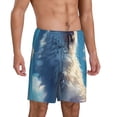 thumbnail image 2 of Sikiie Clear Sky Blue Cat Mens Pajama Shorts, Lightweight Lounge Pant with Pockets Soft Sleep Pj Shorts for MenX-Large, 2 of 6