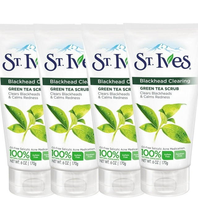 (4 Pack) St Ives Blackhead Clearing Green Tea Scrub 6 Oz