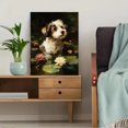 thumbnail image 5 of Cute Dog Water Lily Canvas Print, Pet Decor for Living Room Bedroom Office Cafe Restaurant Study Home Decor, 5 of 8