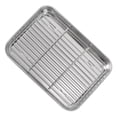 thumbnail image 2 of Shisuyan 1 Set Baking Sheet Pan with Wire Rack Stainless Steel Baking Pan Tray Toaster Oven Pans Tray with Cooling Racks for Kitchen Baking Cooking Accessories, 2 of 9