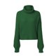 thumbnail image 2 of Gibobby Suéter de Punto, Suéter corto de cuello alto para mujer, suéter de punto acanalado(Verde,G), 2 of 4
