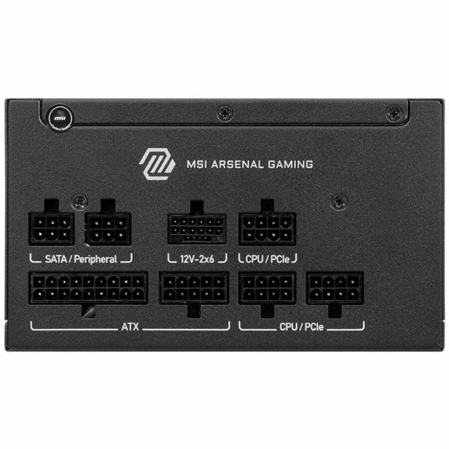 MSI MAG A650GLS PCIE5 650W Power Supply - ATX, Internal - 120 V AC, 230 V AC Input - 650 W - Active PFC - PCI Express Connector 5.1 - 1 Fan(s) - 90% Efficiency - Low Noise, On/Off Switch
