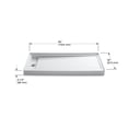 thumbnail image 2 of Kohler K-9949 Groove 60" X 32" Shower Receptor, Left-Hand Drain - Off White, 2 of 7