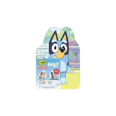 Crayola Bluey Art Kit for Kids (45pcs), Coloring Book and Stickers, Travel Activity Set, Bluey Toys & Gifts for Kids