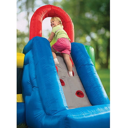 Little tikes jump and double hot sale slide bouncer