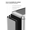 thumbnail image 3 of Basurero con Pedal 3 x 10 L, Acero inoxidable cepillado, Cubo de Basura Rectangularm con Tapa de Cierre Suave, Asa para el Transporte, Cubos interiores, acabado resistente a las huellas dactilares, 3 of 7