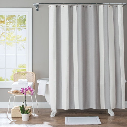 Better Homes Gardens Bhg Spa Waffle Wave Shower Curtain Grey