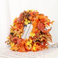 thumbnail image 2 of Fall Wreath, Autumn Maple Leaf Harvest Thanksgiving Door Wreath for Front Door with Pumpkins, Pinecone, Maple Leaf and Berry, 18 Inch, 2 of 6