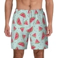 thumbnail image 3 of Uemuo Watermelon Pattern Mens Swim Trunks Quick Dry Board Shorts with Mesh Lining, Stretch Beach Shorts Quick Dry No-Chafing Board Shorts-Large, 3 of 9