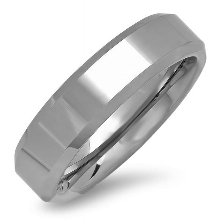 Men's 6mm orders Half Round Comfort Fit Titanium Wedding band With Beveled Edges - SIZE 9-