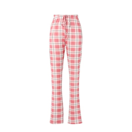 

Michellecmm Women Buffalo Plaid Pajama Pants Sleepwear Drawstring Elastic Waist Cotton Loose Bottoms