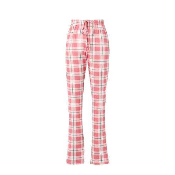 Qmyliery Women Lounge Pants Comfy Pajama Bottom with Pockets Stretch Plaid Sleepwear Drawstring Pj Bottoms Pants