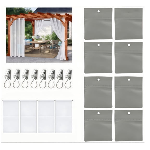 Armastuse 8 Pack Outdoor Curtain Weights, 24oz Weighted Sandbags for Gazebo, Pergola, Cabana & Balcony – Heavy Duty Canvas Drapery Bottom Weights