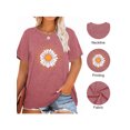 thumbnail image 5 of XCHQRTI Daisy T Shirts Women Plus Size Graphic Tshirts Casual Short Sleeve Oversized Tee, 5 of 7