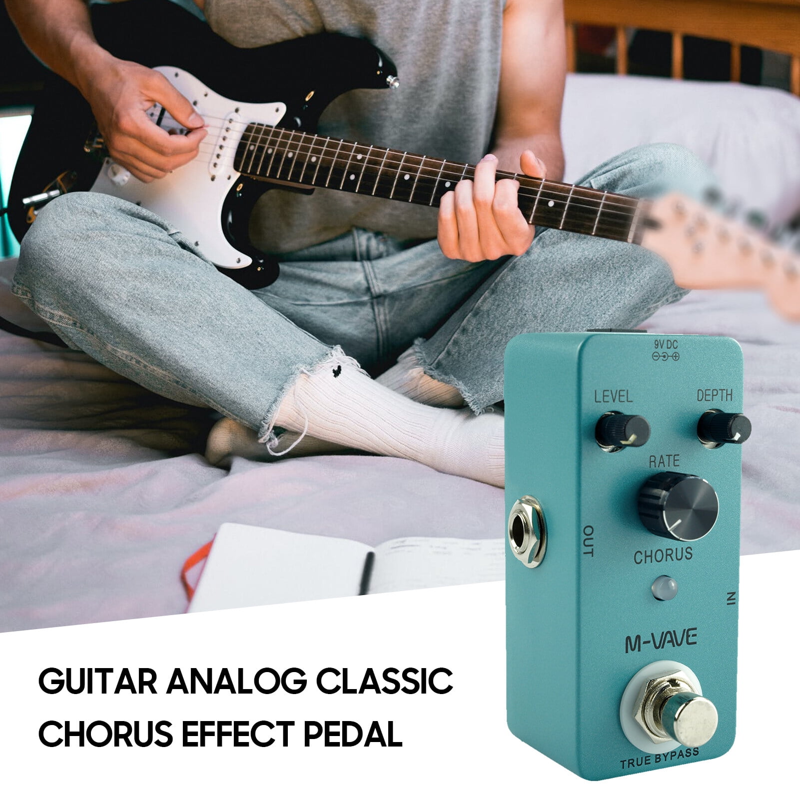 M-VAVE CHORUS Guitar Analog Chorus Effect Pedal True Bypass Full Metal Shell, Chorus / Depth/ Speed Control